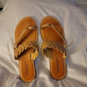 Tan braided sandals America Eagle size 8